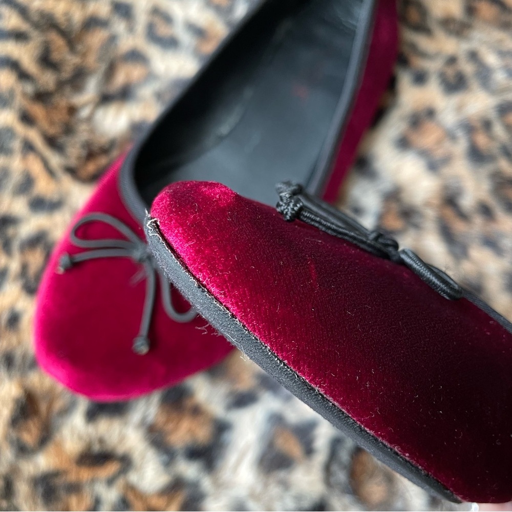 CLEARANCE πΉ Demonia Velvet Ballet Flats Wine Cranberry color 7 - Picture 8 of 10